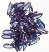 50 5x16mm Transparent Montana Blue Lustre Dagger Beads